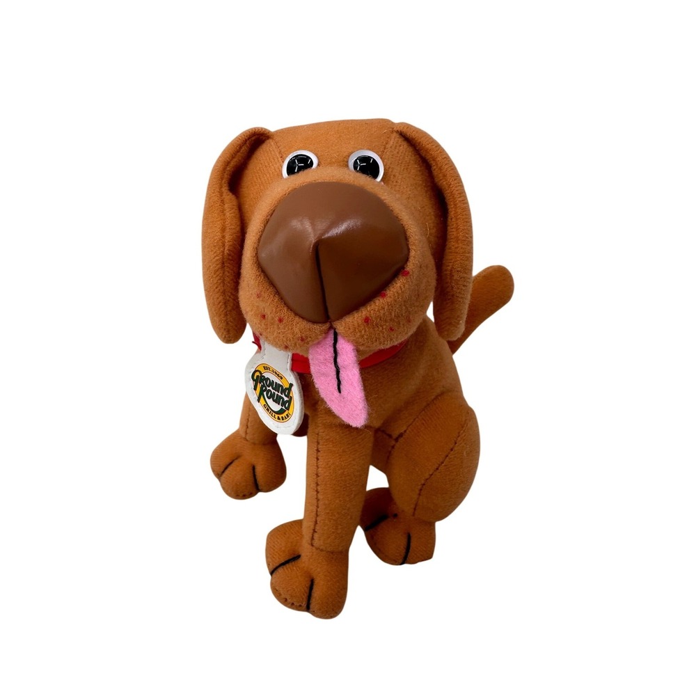 Ground Round Grill Bar Dog Plush Stuffed Animal Vintage 2003 Brown 6in Toy Clip
